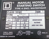 Square D 2510 KW2H Series A Manual Motor Starting Switch NEMA Type 4 Watertight