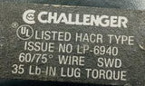 Challenger A120 1 Pole Circuit Breaker 20A 120240VAC 1 PH Plug In