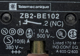 Telemecanique ZB2-BE102 Emergency Stop Red Push Button Switch 10A 500V