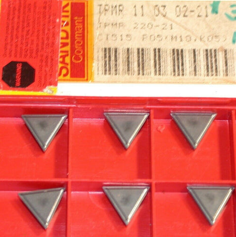 Lot of 6 New Sandvik Indexable T-Max S inserts for turning TPMR 11 03 02-21