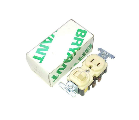 New Bryant  6404-1  Toggle Switch Receptacle Outlet Combo 15 Amp 125 VAC