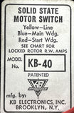 KB Electronics KB-40 Solid State Motor Switch