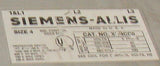 Siemens-Allis  XL4CC0 100 Amp 3-Phase Contactor 600 VAC Size 4