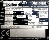 Parker Digiplan HDY70C4-44S Servo Motor 03544-001 Max 8000Rpm 350V 15A