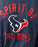 Nike Dri Fit Men's Houston Texans Spirit Of The Bull Navy Short Sleeve Shirt L