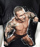 Anvil Men's WWE Randy Orton Graphic Black Short Sleeve Shirt Size Large