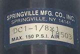 New Springville  DC1-1/8X1  Pneumatic Air Cylinder 1-1/8" Bore 1" Stroke 150 PSI