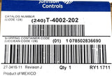 Johnson Controls T-4002-202 Reverse-Acting Single Temp Thermostat Degree 85°F