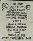 Square D HOM120GFI 1 Pole GFCI Circuit Breaker 20A 120V 1 PH Plug-In