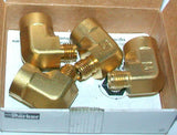 New Box of 4 Parker Brass 90 Degree Elbow Fittings