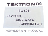 Tektronix SG 503 Leveled Sine Wave Generator Instruction Manual