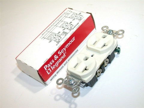 UP TO 10 NEW PASS & SEYMOUR 20A 125V DOUBLE IVORY RECEPTACLES