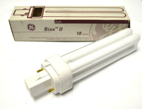 NEW GENERAL ELECTRIC BIAX-D COMPACT FLUORESCENT LAMP 18 WATTS