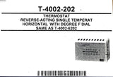 Johnson Controls T-4002-202 Reverse-Acting Single Temp Thermostat Degree 85°F