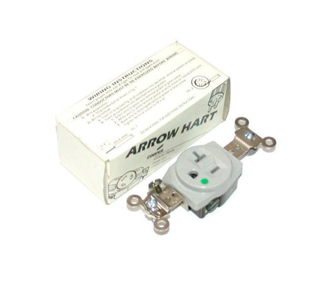 NEW ARROW HART  8310GRY  HOSPITAL GRADE SINGLE RECEPTACLE OUTLET  20 AMP 125 VAC