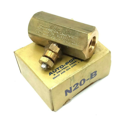 Deltrol Autopotents N20B Brass Needle Valve 1/4" NPT Female/Female ...