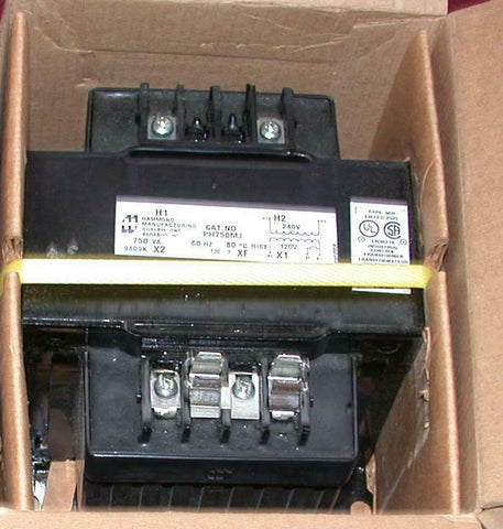 New Hammond  PH750MJ   Control Transformer 750 VA Pri. 240 VAC Sec.120 VAC