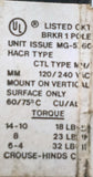 Crouse-Hinds MH115 1 Pole Circuit Breaker 15A 120/240VAC Vertical Mount