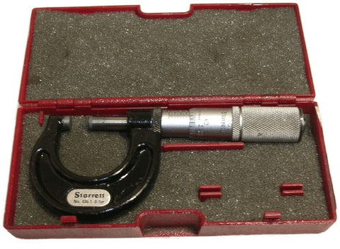 Starrett Micrometers Mics 0 To 1" #T436.1XFL-1 w/case- Calibrated