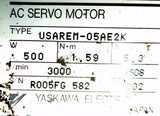 Yaskawa Electric USAREM-05AE2K AC Servo Motor 500W 5.3A