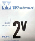 Whatman 2V Folded Filter Paper 12.5 CM 100 Circles