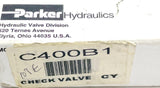 Parker C400B1 Colorflow Inline Hydraulic Brass Check Valve 1/4" NPT 2000 PSI Max