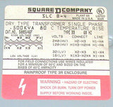 SQUARE D .500 KVA CONTROL TRANSFORMER MODEL 500 SV46F