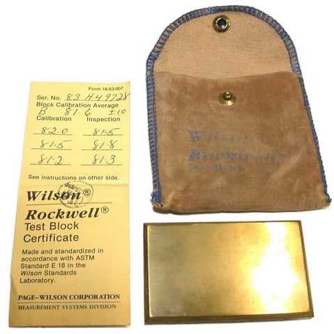 Wilson Rockwell Hardness Test Block B 81.6