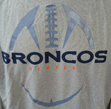 Nike Men's Dri-Fit Denver Broncos Gray NFL Football Short Sleeve Shirt Size L