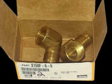 New Box of 2 Parker X150F-6-6  Brass Elbow Hydraulic Fittings