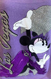 Disney Women's Minnie Mouse Las Vegas Purple Short Sleeve Shirt Size Medium