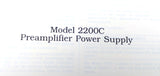 Larson Davis Model 2200C Preamplifier Power Supply Instruction Manual