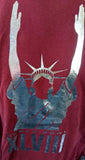 Nike Men's Super Bowl XLVIII Statue Of Liberty Field Goal Maroon Shirt Size L