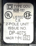 Square D QOU230 2-Pole Circuit Breaker 20A 240VAC 1 Phase Bolt-On Mount