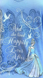 Disney Women's Princess Cinderella And She lived Happily Ever After Blue Shirt M