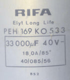 RIFA PEH 169 KO 533 ELYT LONG LIFE CAPACITOR 33000 UF 40 VDC