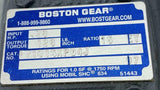 Boston Gear 71015XPB4J Speed Reducer 15:1 Ratio .28 HP 128 Torque