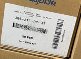 Box of 50 Swagelok 304-S1T-PP-4T 1/4" Twin Bolted Clamp Tube Support Kits