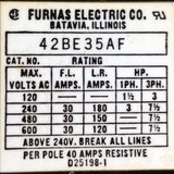 Furnas Electric 42BE35AF 3 Pole Contactor 110V 40A Per Pole