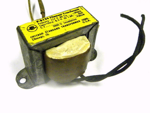 CHICAGO STANDARD P-6134 FILAMENT TRANSFORMER 115 VAC INPUT 25.2 VAC @ 1 AMP OUTP