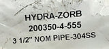 Hydra-Zorb 200350-4-555 3 1/2" Cushion Clamp Nom Pipe 304 Stainless Steel