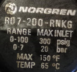 Norgren R07-200-RNKG Air Pressure Regulator W/ Gauge 1/4" NPT 300PSI 150°F Max