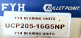 FYH Bullet Point UCP205-16G5NP Two-Bolt Pillow Block Bearing Unit 1" ID