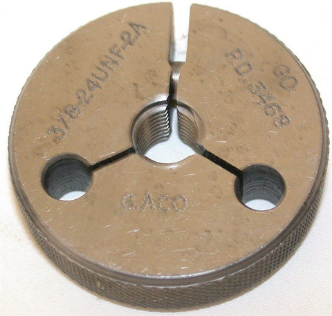 GAGE ASSEMBLY CO. GO THREAD RING GAGE 3/8"-24 UNF-2A