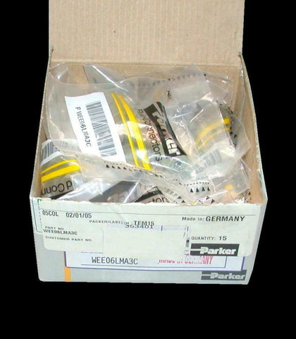 New Box of 15 Parker  WEE06LMA3C  High Pressure Hydraulic Elbow Fittings