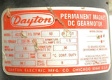 Dayton 4Z128 DC Gear Motor 1/8 HP 34:1 Ratio 90 VDC 50 RPM 130 Torque