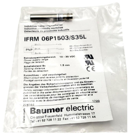 Baumer IFRM-06P1503 Inductive Proximity Switch Sensor S35L 10-30VDC 1.5mm