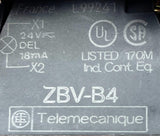 Telemecanique ZBV-B4 Press Fail Red Push Button Switch 24VAC 18mA