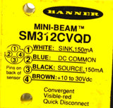 BANNER SM312CVQD CONVERGENT PHOTOELECTRIC SWITCH 10-30 VDC