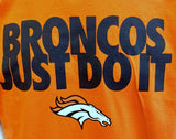 Nike Men's Denver Broncos Just Do It NFL Football Orange Shirt Size Large